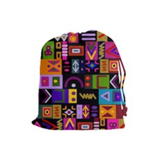 Abstract A Colorful Modern Illustration Drawstring Pouches (large)  by Celenk