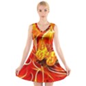 Arrangement Butterfly Aesthetics Orange Background V-Neck Sleeveless Skater Dress View1