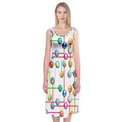 Icon Media Social Network Midi Sleeveless Dress by Celenk