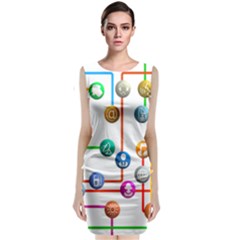 Icon Media Social Network Sleeveless Velvet Midi Dress by Celenk