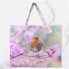 Spring Bird Bird Spring Robin Zipper Large Tote Bag by Celenk