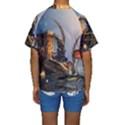 Wonderful Seascape With Mushroom House Kids  Short Sleeve Swimwear View2