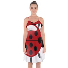 Ladybug Insects Colors Alegre Ruffle Detail Chiffon Dress by Celenk