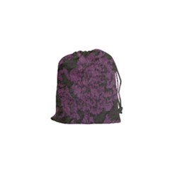 Purple Black Red Fabric Textile Drawstring Pouches (xs)  by Celenk