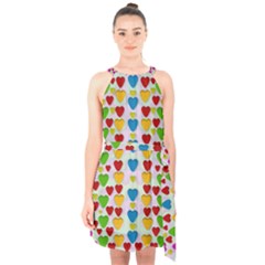 So Sweet And Hearty As Love Can Be Halter Collar Waist Tie Chiffon Dress by pepitasart