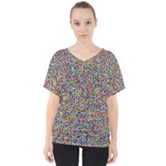 Pattern V-neck Dolman Drape Top by gasi