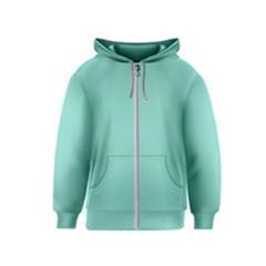 Tiffany Aqua Blue Puffy Quilted Pattern Kids  Zipper Hoodie by PodArtist