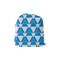 blue & white Triangle pattern  Drawstring Pouches (Medium)  View2