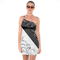 Pattern One Soulder Bodycon Dress by gasi
