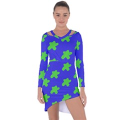 Pattern Asymmetric Cut-out Shift Dress by gasi