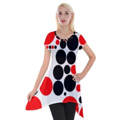 Pattern Short Sleeve Side Drop Tunic by gasi