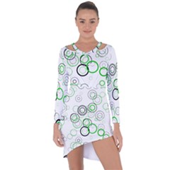 Pattern Asymmetric Cut-out Shift Dress by gasi
