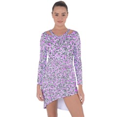 Pattern Asymmetric Cut-out Shift Dress by gasi