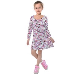 Pattern Kids  Long Sleeve Velvet Dress by gasi