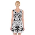 Tiger Animal Decoration Flower V-Neck Sleeveless Skater Dress View2