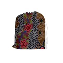 Aboriginal Art - Campsite Drawstring Pouches (large)  by hogartharts