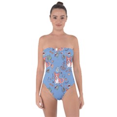 Dog Corgi Pattern Tie Back One Piece Swimsuit by Celenk
