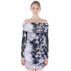 Earth Right Now Long Sleeve Off Shoulder Dress by Celenk