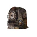 Steampunk, Wonderful Clockwork With Gears Drawstring Pouches (Large)  View2