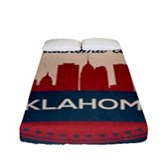 Oklahoma City Retro Skyline Fitted Sheet (full/ Double Size) by Bigfootshirtshop