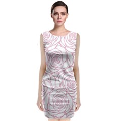 Pink Peonies Classic Sleeveless Midi Dress by NouveauDesign