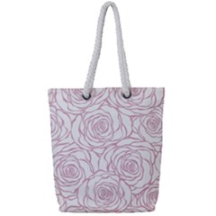 Pink Peonies Full Print Rope Handle Tote (small) by NouveauDesign