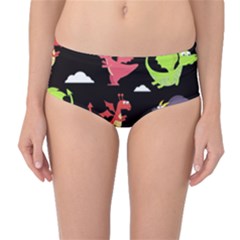 Cute Flying Dragons Mid-waist Bikini Bottoms by Bigfootshirtshop