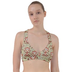 Cute Cartoon Monkeys Pattern Sweetheart Sports Bra by Bigfootshirtshop