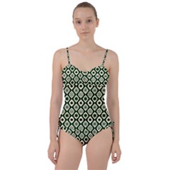 Green Ornate Christmas Pattern Sweetheart Tankini Set by patternstudio