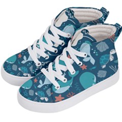 Cool Sea Life Pattern Kid s Hi-top Skate Sneakers by Bigfootshirtshop