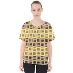 Textile Texture Fabric Material V-neck Dolman Drape Top by Celenk