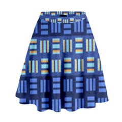 Textiles Texture Structure Grid High Waist Skirt by Celenk