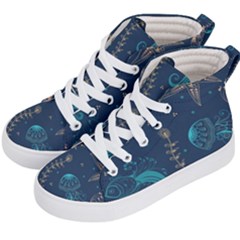 Arabesque Vintage Graphic Nature Kid s Hi-top Skate Sneakers by Bigfootshirtshop