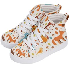 Woodland Friends Pattern Kid s Hi-top Skate Sneakers by Bigfootshirtshop