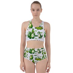Crocodiles In The Pond Racer Back Bikini Set by Bigfootshirtshop