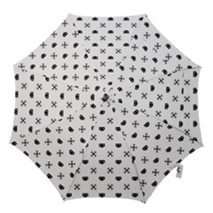 Black Pixel Skull Pirate Hook Handle Umbrellas (medium) by jumpercat