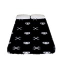White Pixel Skull Pirate Fitted Sheet (Full/ Double Size) View1