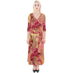 Arrangement Butterfly Aesthetics Quarter Sleeve Wrap Maxi Dress by Celenk