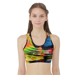 Blue Morphofalter Butterfly Insect Sports Bra With Border by Celenk