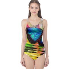 Blue Morphofalter Butterfly Insect One Piece Swimsuit by Celenk