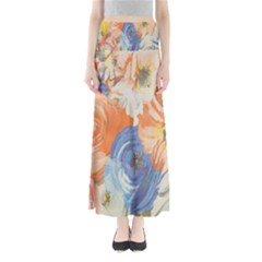 Texture Fabric Textile Detail Full Length Maxi Skirt by Celenk