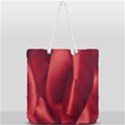 Red Fabric Textile Macro Detail Full Print Rope Handle Tote (Large) View2