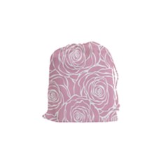 Pink Peonies Drawstring Pouches (small)  by NouveauDesign