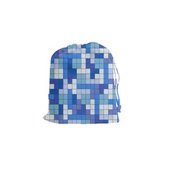 Tetris Camouflage Marine Drawstring Pouches (small)  by jumpercat