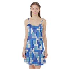 Tetris Camouflage Marine Satin Night Slip by jumpercat