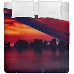 New York City Urban Skyline Harbor Duvet Cover Double Side (king Size) by BangZart