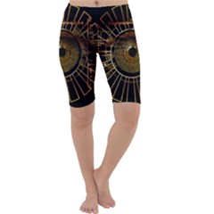 Eye Technology Cropped Leggings  by BangZart