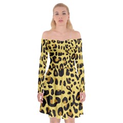 Animal Fur Skin Pattern Form Off Shoulder Skater Dress by BangZart