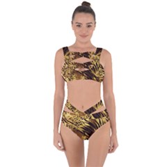 Pattern Tiger Stripes Print Animal Bandaged Up Bikini Set  by BangZart