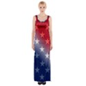 America Patriotic Red White Blue Maxi Thigh Split Dress View1